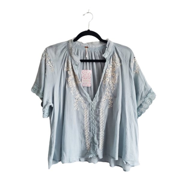 Free People Tops - Free People Dahlia Eyelet Lace Embroidered Blouse